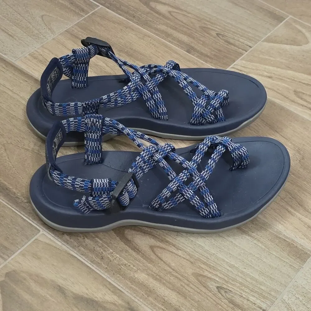Viakix Siena Women's Hiking Walking Sport Strappy Sandals Blue Gray Size 6